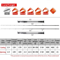 MADMOUSE Japon Jigging Rods Fuji Parts Slow Jigging Rod 6 "3 Jig Weight 80-350G Cannes à pêche en eau salée