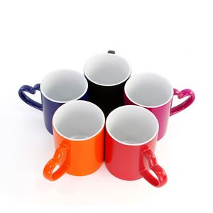 Tasses à café en céramique de 11 oz pour sublimation avec poignée, intérieur coloré, vierges pour personnalisation - Product Image 2