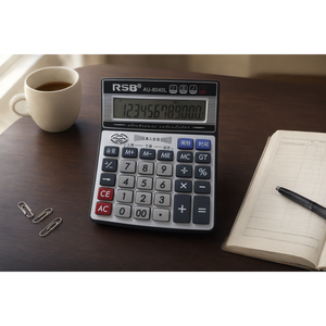 Calculatrice électronique RSB AU-8040L avec grand écran, fonction vocale et chronométrage pour le comptage et la mesure du temps, en plastique - Product Image 2