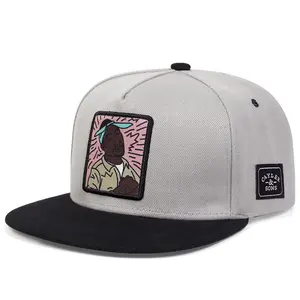 Boné snapback personalizado com letras de cabeça, chapéu de hip hop, chapéu de aba plana unissex da moda de rua