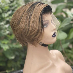 <span class=keywords><strong>2021</strong></span>ใหม่สไตล์สั้นวิกผมบราซิลเวอร์จินมนุษย์ผมลูกไม้ด้านหน้าวิกผม,เนียนตรงลูกไม้หน้าผากสำหรับผู้หญิงสีดำ - Product Image 2
