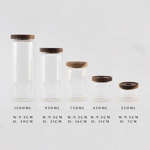 Modern Eco-Friendly 78oz Airtight Glass Jar <b>Set</b> 3 Large Metal <b>Canisters</b> 6 Silicone Seals Multifunction Storage Covers for Food - Product Image 2