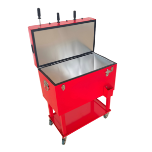Carrito Enfriador de Fútbol de Mesa Enrollable Práctico de 49L/65L, Cubo de Hielo Metálico con Ruedas para Mantener Fresco, Ideal para Fiestas - Product Image 5