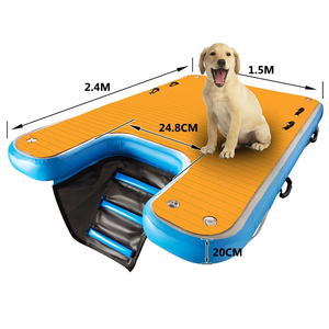 Plateforme flottante gonflable pour chien, en bois, pliable, colorée, pour <span class=keywords><strong>piscine</strong></span>, avec <span class=keywords><strong>rampe</strong></span> aquatique, pour jeux aquatiques extérieurs, personnalisable - Product Image 4