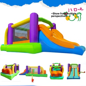 Parc aquatique gonflable, toboggans aquatiques pour enfants dans la cour, château gonflable pour enfants de 3 à 8 ans en plein air |   <span class=keywords><strong>Piscine</strong></span> à pagaies - Ring de boxe, escalade - Product Image 6