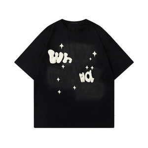 เสื้อยืดทรงบ็อกซี่ ตัดขอบดิบ ไหล่ตก สไตล์สตรีทแวร์ รับสกรีนโลโก้ ผลิตตามแบบ OEM โรงงานผลิตเสื้อยืดตัดขอบสั้นสำหรับผู้ชาย - Product Image 6
