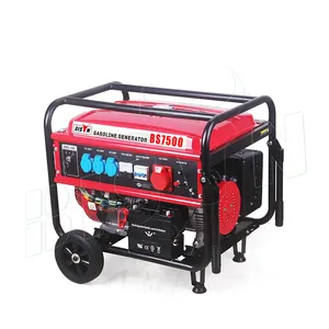 BISON Gasoline Generator 400Volt 4.8Kw-Air-Cooled-15Hp Ac Single Phase 6000W Generator With Wheels