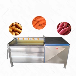 Machine à laver et à éplucher les légumes à rouleaux brosseurs pour carottes, râpées, gingembre, patates douces, manioc, radis et fruits - Product Image 1
