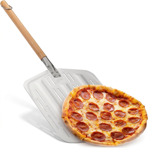 Pelle <span class=keywords><strong>à</strong></span> <span class=keywords><strong>pizza</strong></span> détachable avec manche en bois, construction en aluminium, pour le transfert de la pâte et la cuisson au four - Product Image 1