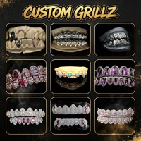 Promotion : Grillz personnalisés en argent 925 et moissanite, 8 dents supérieures et 8 dents inférieures, style Iced Out, bijoux dentaires pour le hip-hop, les fêtes et la scène