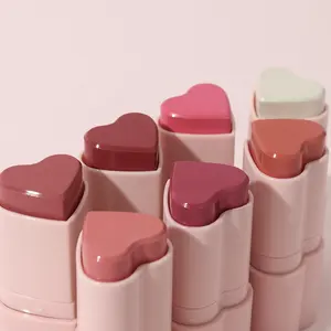 Grosir Riasan Wajah Bentuk Hati Vegan Creamy Blush On Stick Label Pribadi Kosmetik Pipi Matte Organik Pemerah Pipi Hati