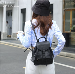 Mochilas para Mujer con Patrón de Cocodrilo, Mochila Clásica de Cuero Vacuno Genuino - Product Image 4