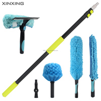 Flexible Feather Duster with Telescopic Pole for Home Cleaning