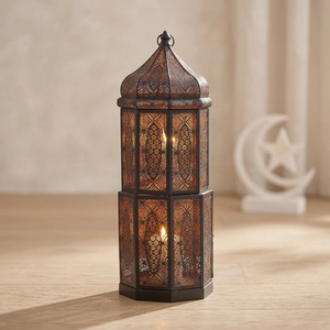 Lanterne à bougies marocaine en métal à double étage, vente en gros, très demandée, pour la décoration de la maison et des événements du Ramadan - Product Image 1