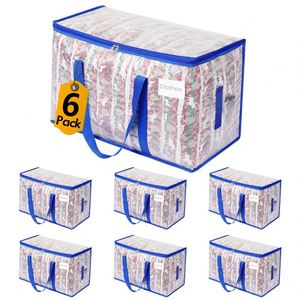 Lot de 6 sacs de rangement pour vêtements imperméables, sacs de voyage extra-larges avec fermetures éclair robustes - Product Image 1