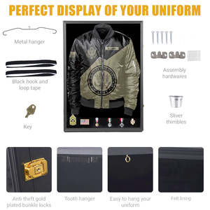 37x26 pouces grand uniforme militaire ombre boîte vitrine serrure <span class=keywords><strong>armée</strong></span> marine <span class=keywords><strong>Air</strong></span> Force médaille ruban cadre Photo cadre animaux - Product Image 3