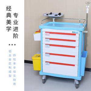 Ambulancia Médica de Emergencia Sishubanghu con Carro de Atención de Enfermería y Carro Dispensador de Medicamentos, Carro de Hospital - Product Image 4