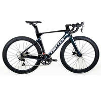 Bicicleta de Carretera Unisex para Adultos, Precio de Fábrica OEM, Cuadro de Fibra de Carbono Aero, Cableado Interno, 46CM, Color Completo, 0.0g, Manual