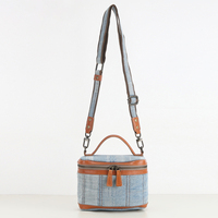 Sac à bandoulière carré en toile de coton délavée style jean vintage pour femme, décontracté, polyvalent, rétro, mini sac à main en denim