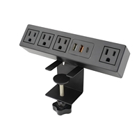 Multiprise à pince de bureau avec 3 ports USB et 4 prises US pour bureau, maison, salon