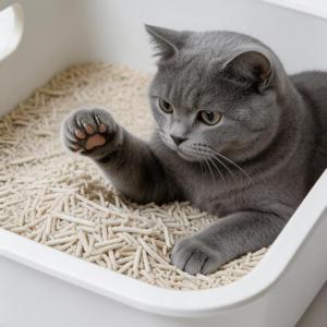 Litière pour chat DongnaiPETS écologique, biodégradable, sans poussière, agglomérante rapide, jetable dans les toilettes, à la lavande, en bois de pin et gel de silice, 2 kg, format extra - Product Image 3