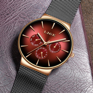 <span class=keywords><strong>Montre</strong></span>-bracelet à quartz ultra-fine <span class=keywords><strong>Lige</strong></span> 9936 pour homme, étanche, en acier, avec bracelet en maille, <span class=keywords><strong>montre</strong></span> de sport en alliage, nouvelle collection pour homme, style affaires et antique - Product Image 2