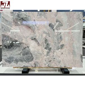 Macaron đá cẩm thạch màu hồng đá thời trang Smokey Hồng quartzit với màu xám tĩnh mạch đánh bóng bề mặt lớn sàn biệt thự trang trí nội thất gạch - Product Image 5