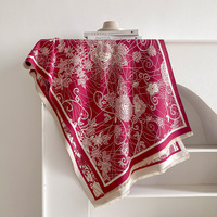 Nouveaux foulards jacquard à motifs floraux, chauds et épais pour l'hiver, 185*65CM, sensation cachemire, châles pashmina double face pour femmes