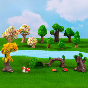 Resina en miniatura Árbol verde Flor DIY Micro Paisaje Jardín Escena Adornos - Product Image 6