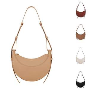 กระเป๋าหนังแท้ดีไซน์เนอร์สำหรับผู้หญิง หรูหรา สง่างาม ทรงพระจันทร์เสี้ยว สะพายไหล่ สะพายข้าง หรือถือแบบ Saddle - Product Image 1