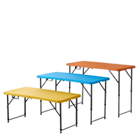 Table de repas rectangulaire simple en plastique pour l'extérieur, table pliante portable pour la maison, table de repas pour dortoir, table d'étude