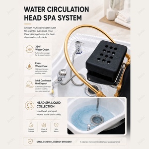 Nueva Cama de Masaje Capilar con Champú, Cama de <span class=keywords><strong>Spa</strong></span> para Cabeza y Cuerpo Completo 4D con Lavabo de Cerámica y Ciclo de Vapor de Agua - Product Image 5