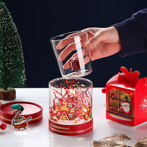 Tasses en verre de Noël 56H, <span class=keywords><strong>dessin</strong></span> <span class=keywords><strong>animé</strong></span> créatif, mignon, tasse en verre 3D bonhomme de neige, cadeau de vacances, tasse en verre animal - Product Image 4