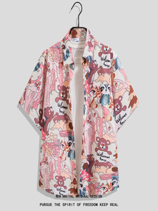 <span class=keywords><strong>Camisa</strong></span> Hawaiana de Verano para <span class=keywords><strong>Hombre</strong></span>, Marca de Moda, <span class=keywords><strong>con</strong></span> Estampado Divertido y Graffiti, Manga Corta, Cuello Cuadrado, Estilo Hip-Hop, Holgada e Informal - Product Image 6