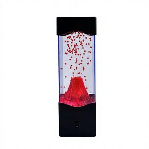 Nuova Lampada LED Creativa a Effetto Acqua con Specchio, Luce Notturna Simulazione Vulcano in Plastica Rossa/Verde/Blu, USB - Product Image 1