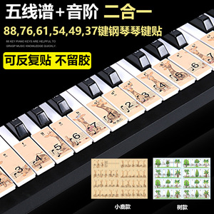 Piano Keyboard Sticker 88/61/49 <b>Key</b> Waterproof PVC Musical Note <b>Label</b> For Electronic Piano Roll Up Keyboard - Product Image 3