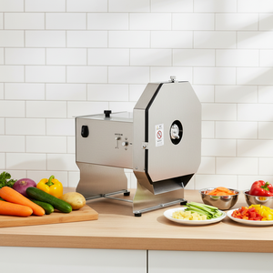 Machine à trancher les légumes électrique commerciale, équipement multifonctionnel pour trancher et déchiqueter les fruits et les citrons, en acier inoxydable, réglable - Product Image 1