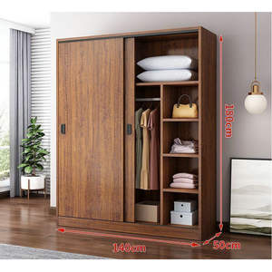 מודרני בית פשוט חדר השכרת חדר שינה mdf ארון ארון ארון ארון בגדים עם דלת הזזה - Product Image 2