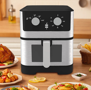 Friggitrice ad aria in acciaio inox trasparente Mondial 8L & 10L con vetro visibile finestra cucina elettrica per uso domestico promozione offerto - Product Image 2