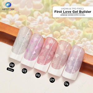 HEMA & TPO FREE Pink Nude Love-heart Glitter Gel Polish Shimmer Spring Soak Off Heart Sequin Gel Builder Private Label - Product Image 2