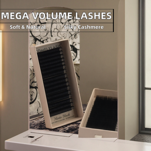 Nq Lashes - Bandeja de Pestañas de Cachemira de Marca Privada, Extensiones de Pestañas de Seda de Mega Volumen, Color Negro Natural, Curvatura CC D, Empaque Personalizado, Hechas a Mano - Product Image 4