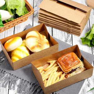 Brun Kraft Carton Plateaux Alimentaires <span class=keywords><strong>4</strong></span> Coin Pop up Jetable Pliable Film Nuit Snack Partie Conteneur Boîte En Carton pour La Nourriture - Product Image 3