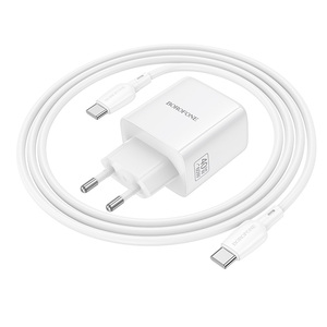 BN33 Borofone Fuente ที่ชาร์จ PD 40W พอร์ตเดียว EU PD 3.2 AVS สำหรับ <span class=keywords><strong>iPhone</strong></span> 17เซ็ต USB C เป็นสายเคเบิล Type C - Product Image 5