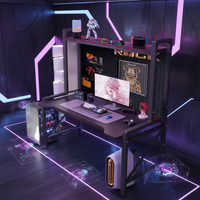 Bureau et chaise de jeu pour usage domestique, structure métallique, plaque perforée en fibre de carbone avec un grand espace de rangement