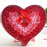 Lot de roses artificielles en gros avec boîte cadeau, fleurs de savon de haute qualité pour décoration de mariage/fête/Saint-Valentin, fleurs artificielles en forme de rose