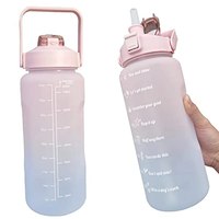 Agent de dropshipping – Bouteille d'eau sport en plastique dégradé givré de 2000 ml avec paille portable pour la gym – Tasse à eau de 2 L pour l'exportation