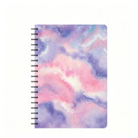 Carnet à spirales personnalisé avec impression galaxie aquarelle, journal, carnet de notes pour l'école, le bureau, papeterie, cadeau