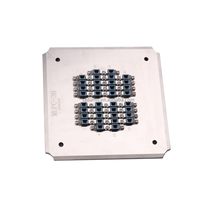 MU UPC 36 Positions Gabarit de polissage de fibres optiques à pression sur quatre coins en acier inoxydable S136 pour connecteurs