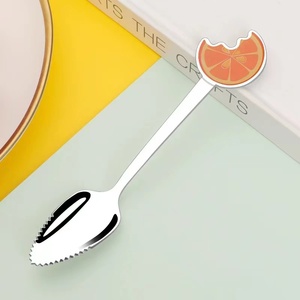SS304 bébé mignon en acier inoxydable cuillère dentelée cuillère à fruits raisin <span class=keywords><strong>pamplemousse</strong></span> pomme grattoir créatif cuillère à pastèque - Product Image 4