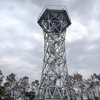 Tour d'observation modulaire en treillis d'acier haute résistance pour la surveillance de la sécurité publique, tour galvanisée à chaud